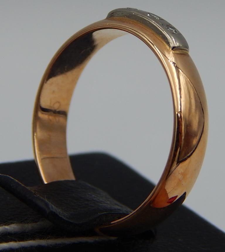 Кольцо из красного и белого золота с бриллиантом (-ми) (29720079) 4