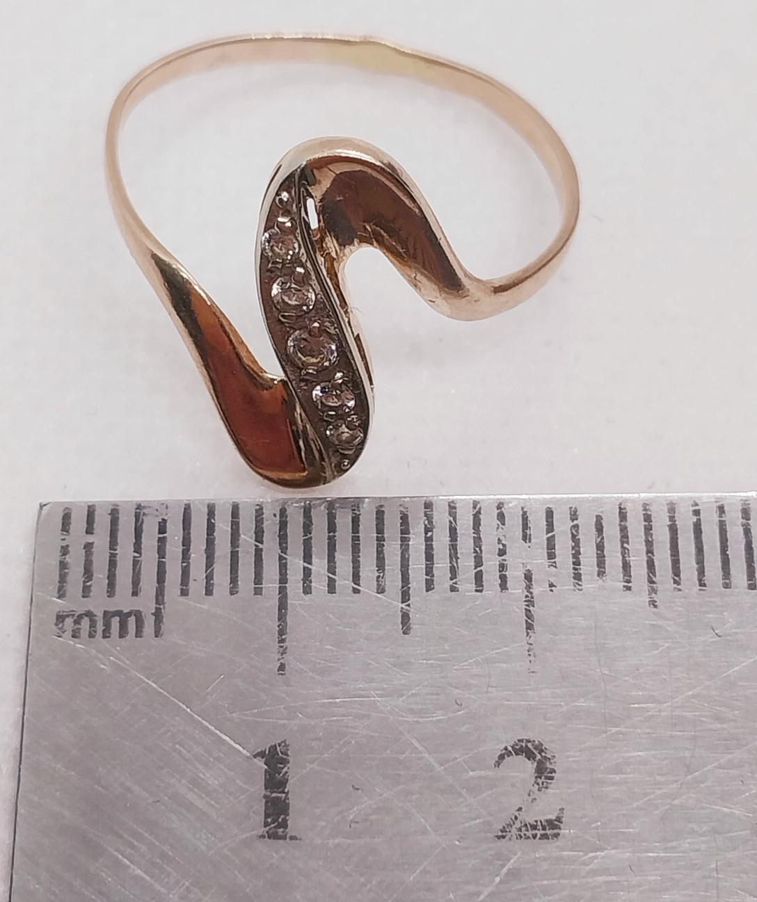 Кольцо из красного и желтого золота с цирконием (33757000) 4