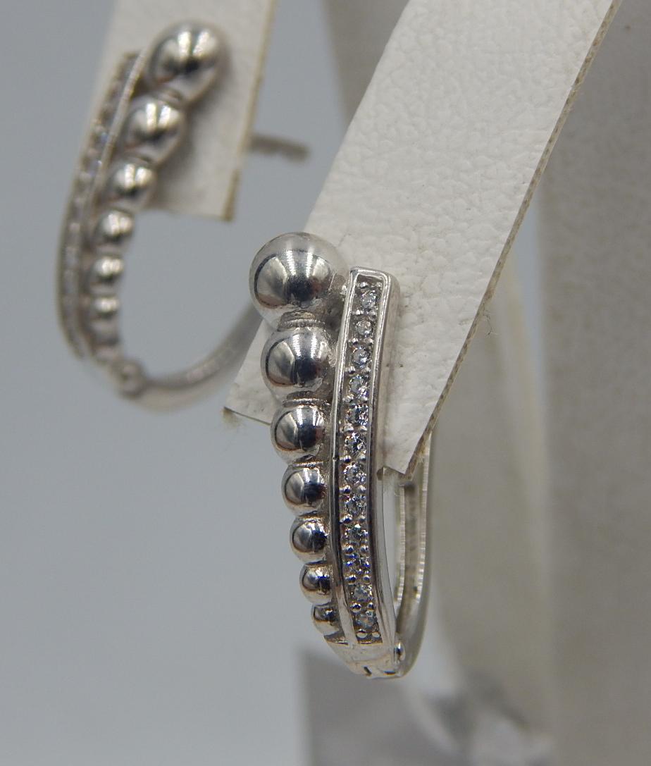 Срібні сережки з цирконієм (33073706) 1