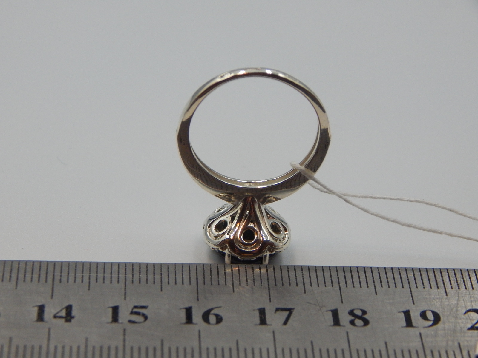 Серебряное кольцо с позолотой и цирконием (32276647) 4
