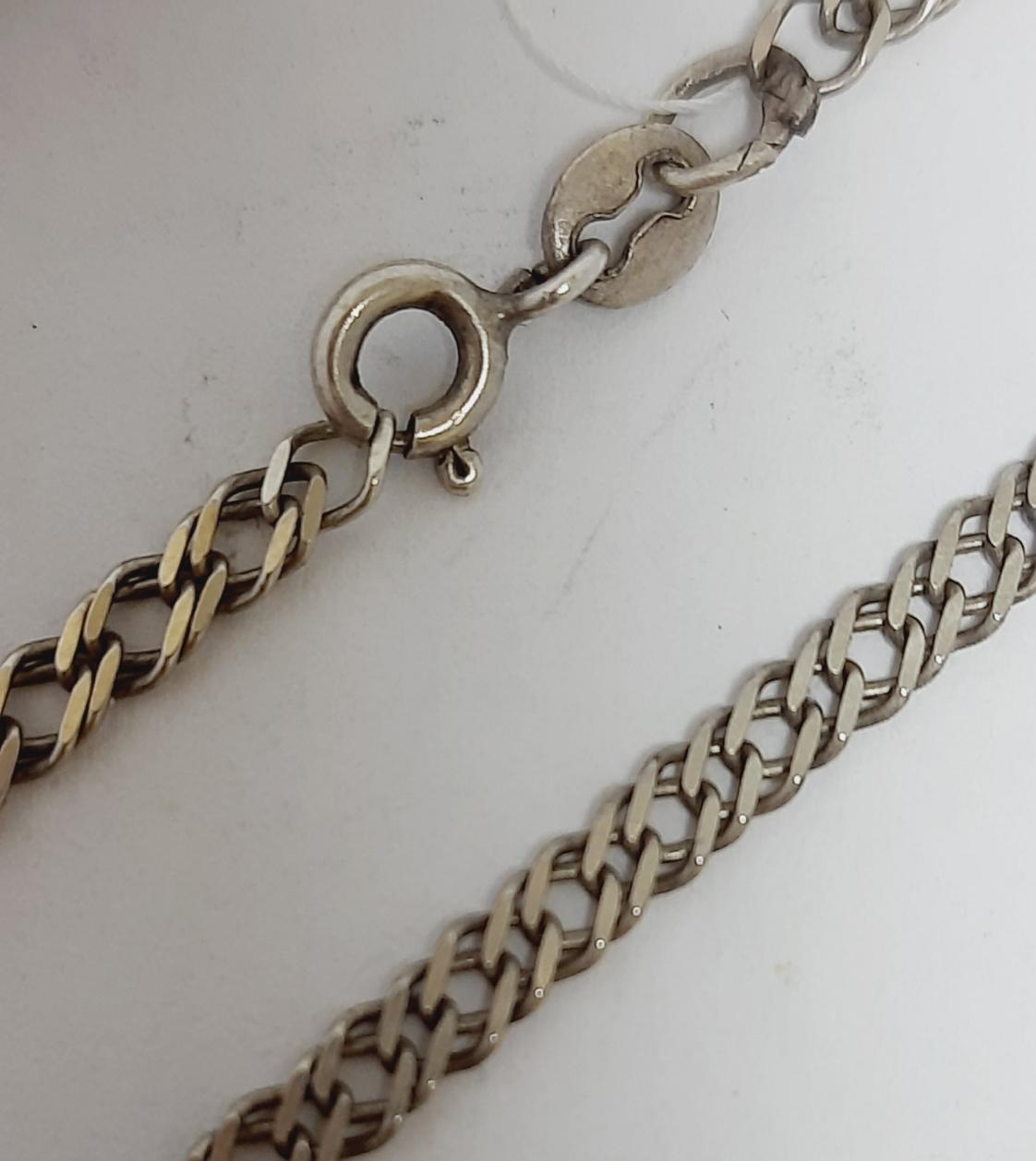 Серебряная цепь с плетением Двойной ромб (33672500) 0