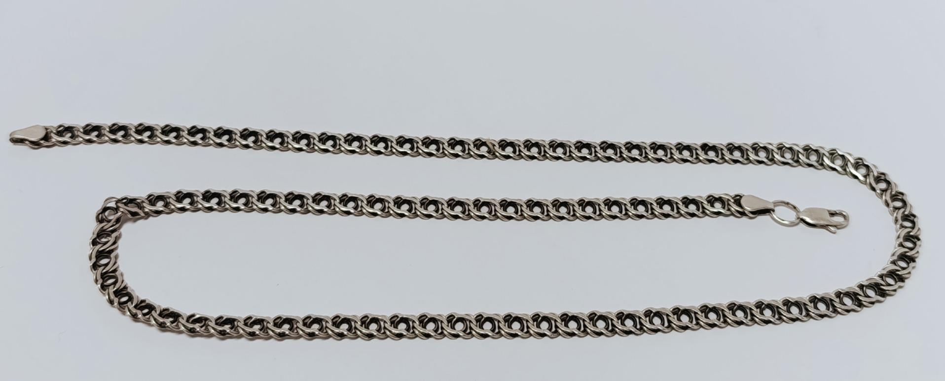 Серебряная цепь с плетением Бисмарк (33656518) 3