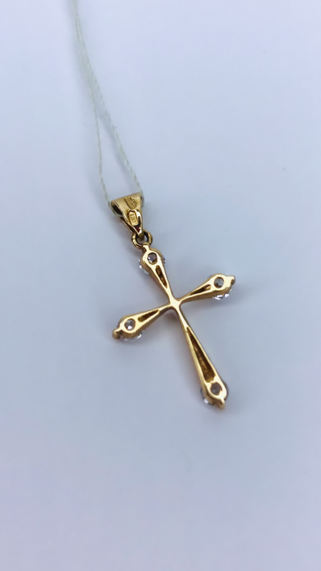 Підвіс-хрест із червоного золота з цирконієм (32118451) 2