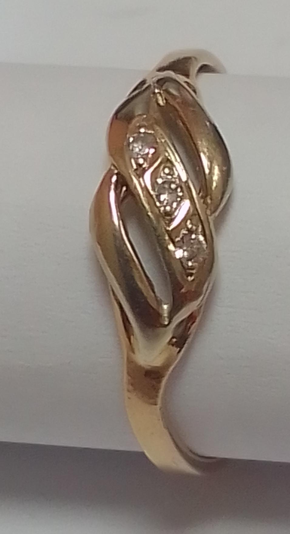 Кольцо из красного и белого золота с цирконием (32599423) 5