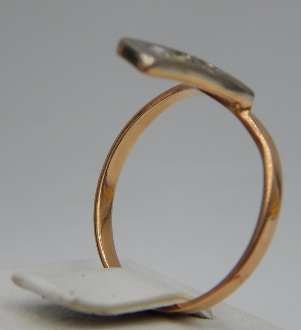 Кольцо из красного и белого золота с цирконием (29127197)  5