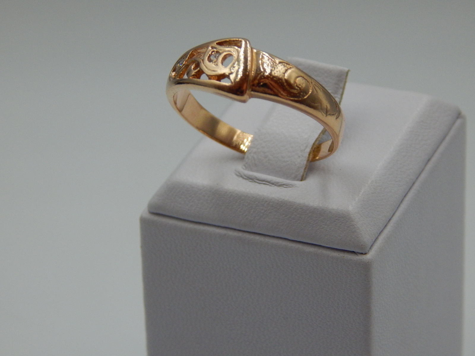 Кольцо из красного золота с цирконием (31589522) 2
