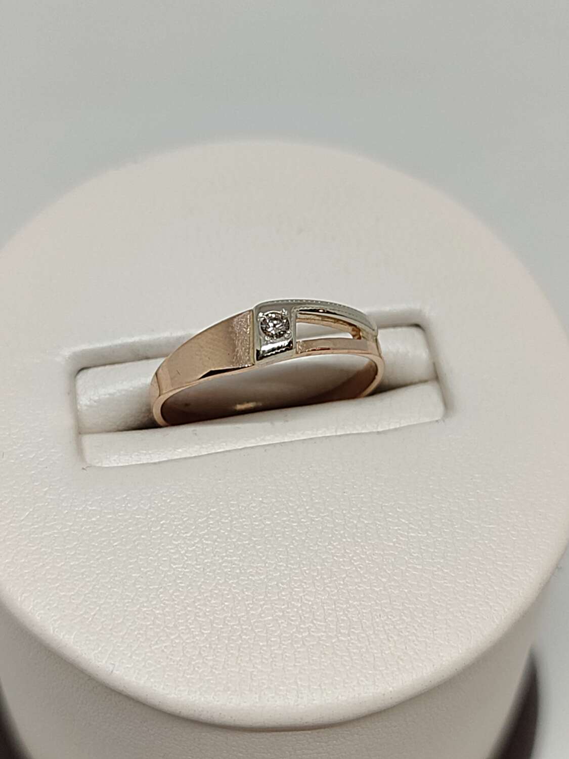 Кольцо из красного и белого золота с бриллиантом (-ми) (30859161) 1