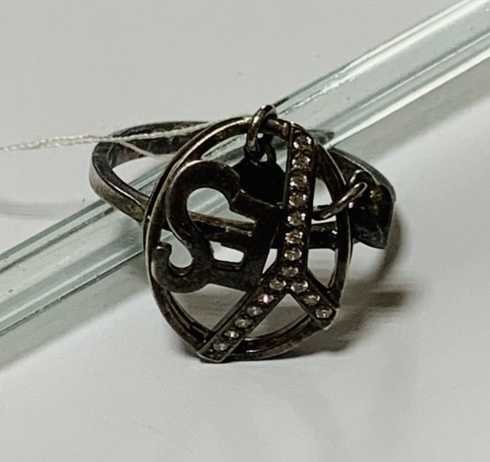 Серебряное кольцо с цирконием (33537531) 2
