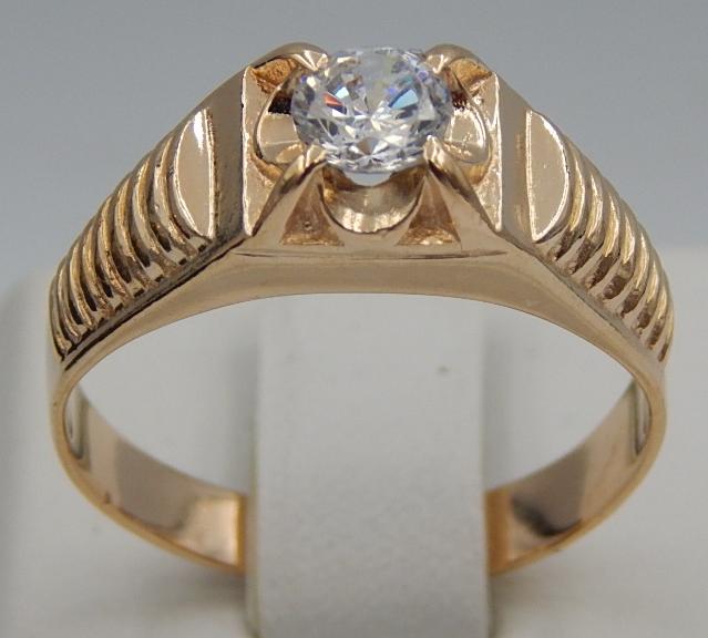 Перстень из красного золота с цирконием (28938445) 0