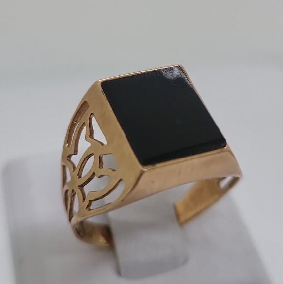 Перстень из красного золота с ониксом (33544531) 2