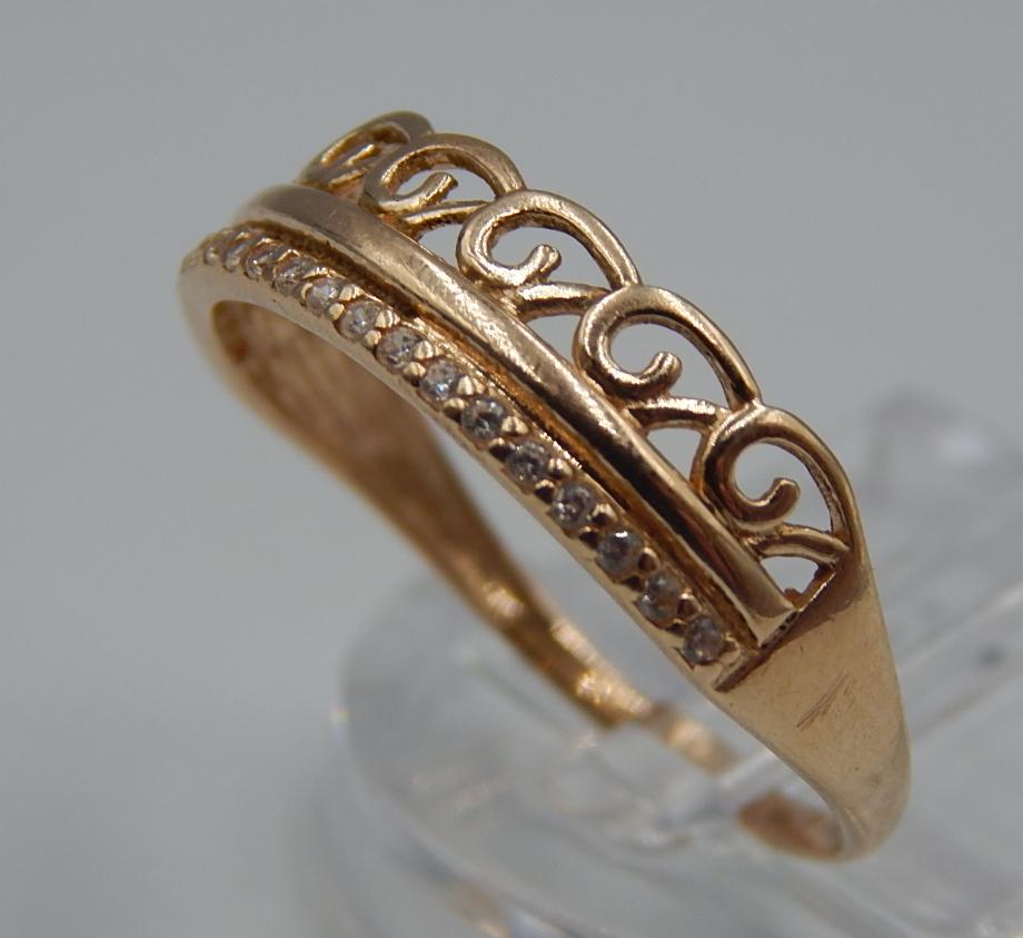 Кольцо из красного золота с цирконием (33676914) 1
