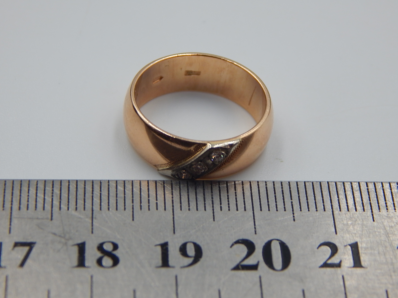 Кольцо из красного и белого золота с бриллиантом (-ми) (31645967) 3