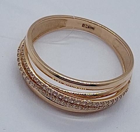 Кольцо из красного золота с цирконием (32397668) 2