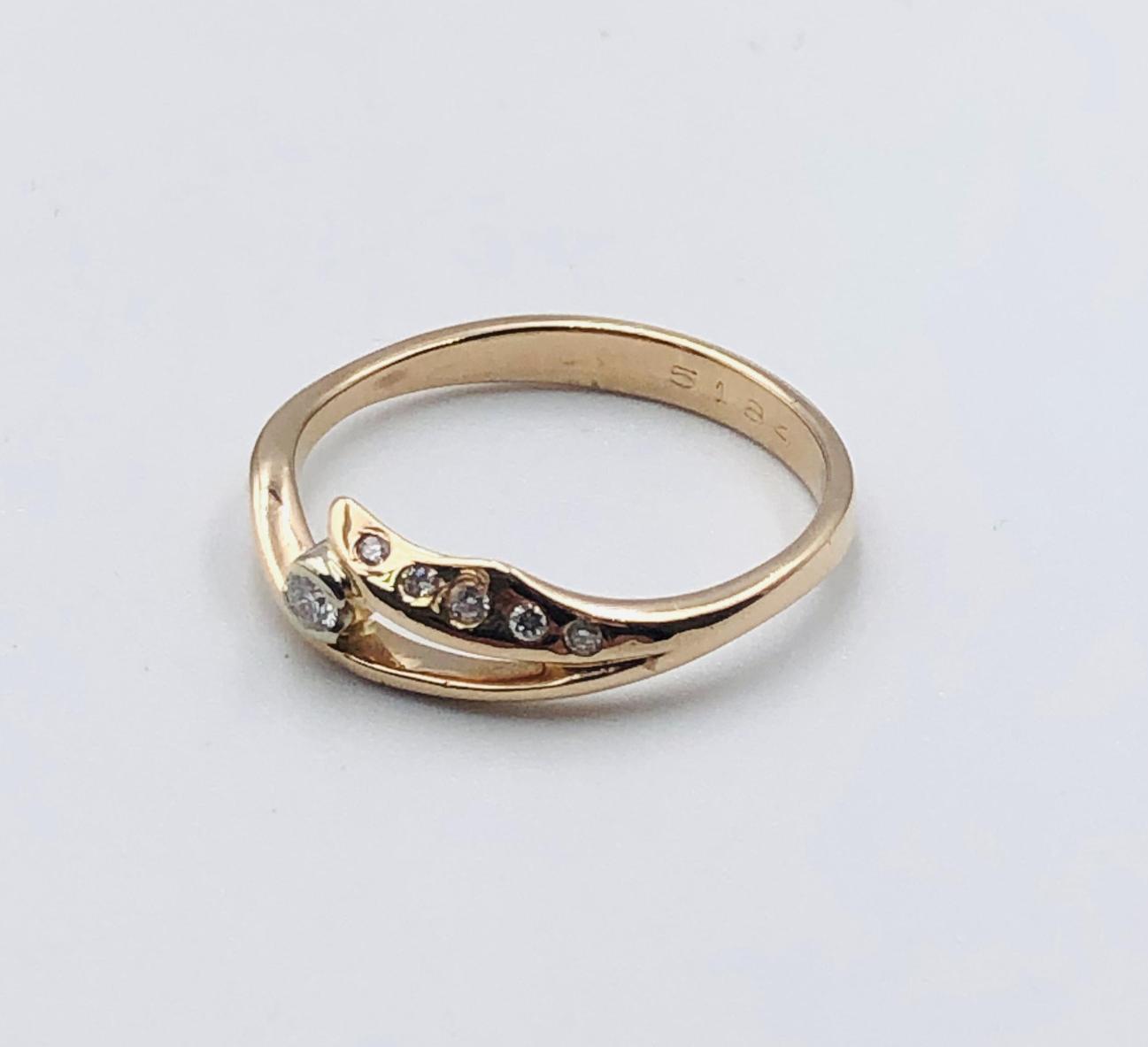 Кольцо из красного золота с бриллиантом (-ми) (33064403) 1