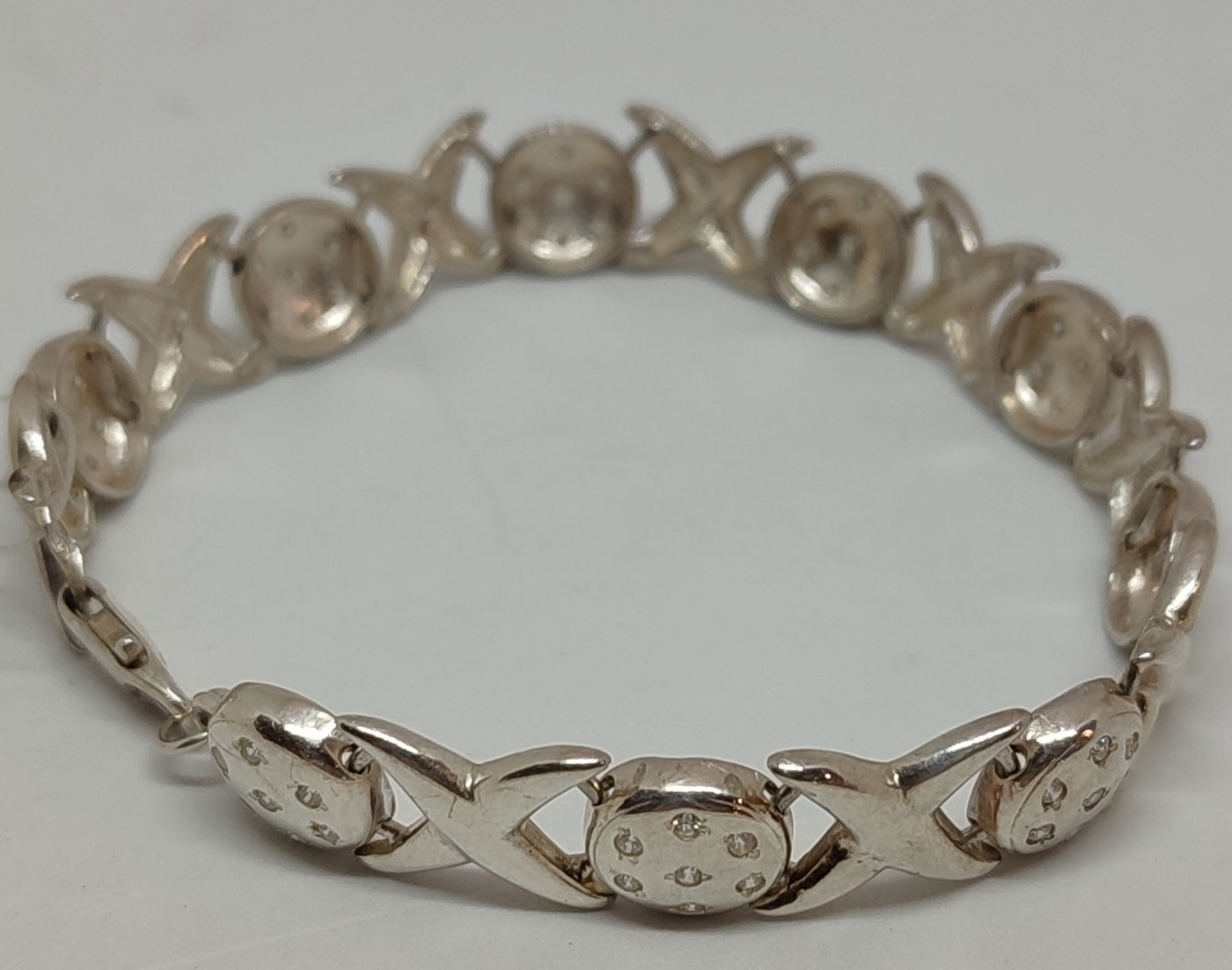 Срібний браслет з цирконієм (29010309) 0