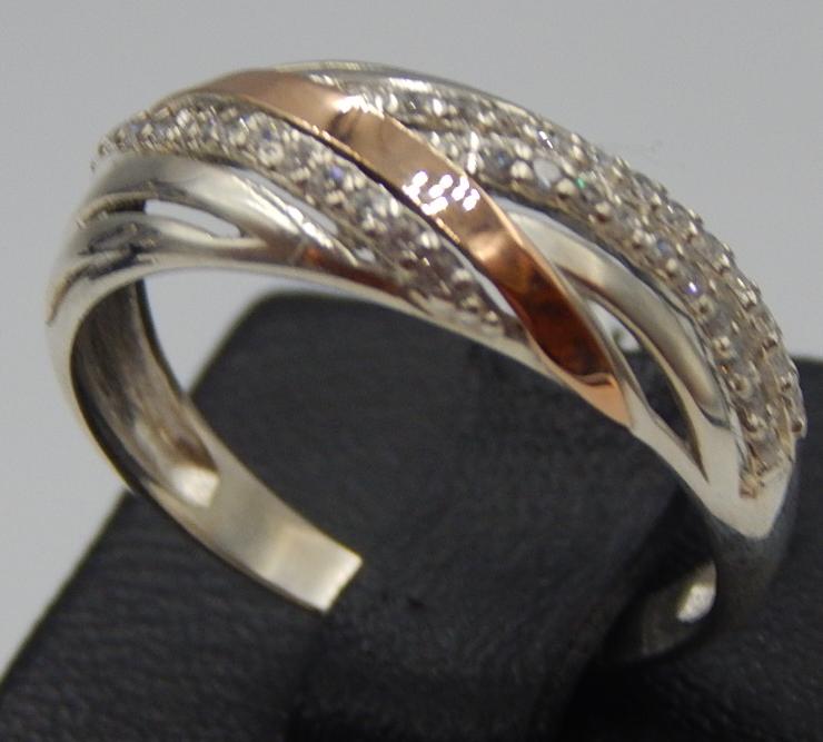 Серебряное кольцо с позолотой и цирконием (32412873) 1