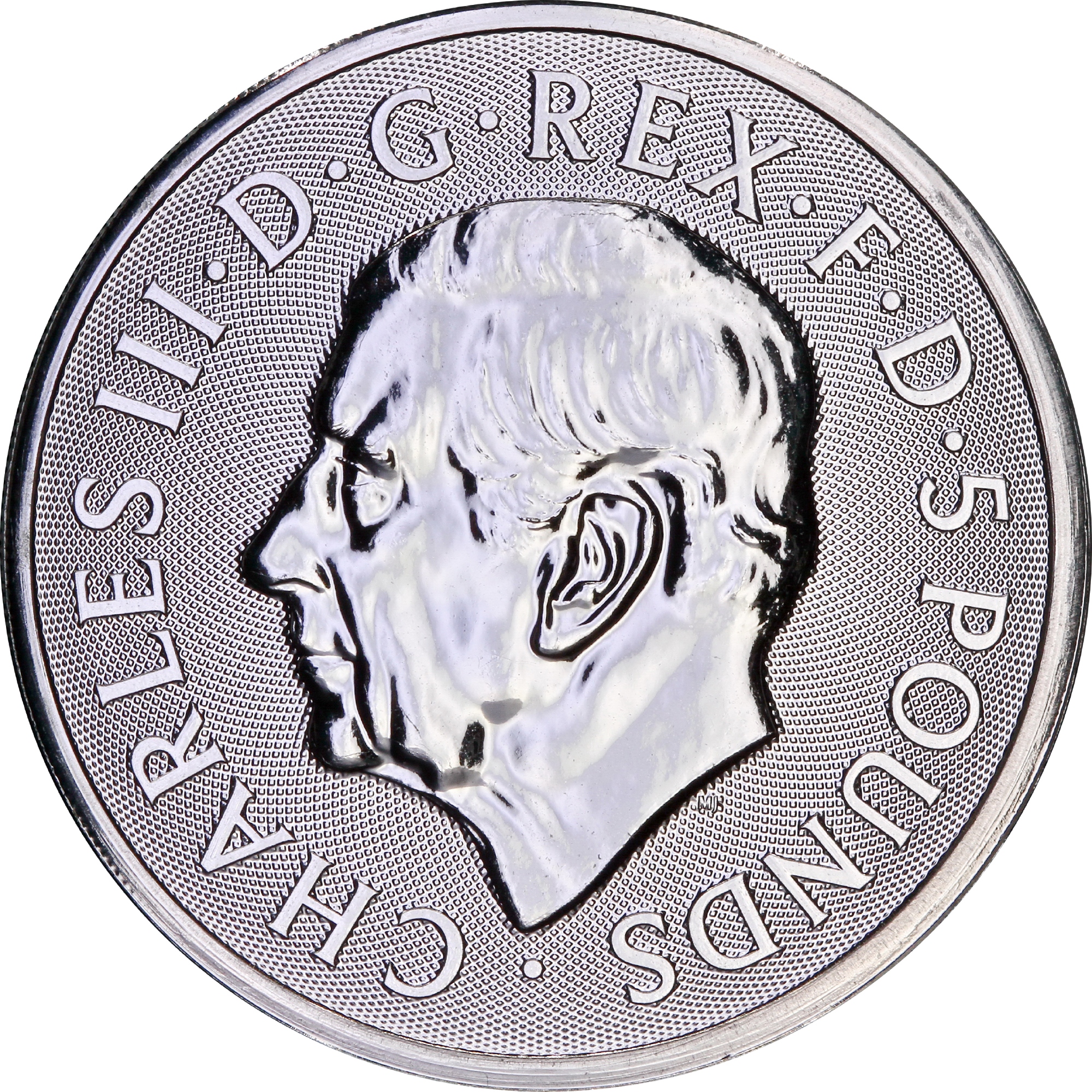 Срібна монета 2oz Бик Кларенса Королівські Звірі Тюдорів 5 фунтів 2023 Великобританія (31564124)  5