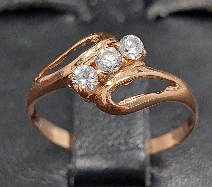 Кольцо из красного золота с цирконием (33687095) 0