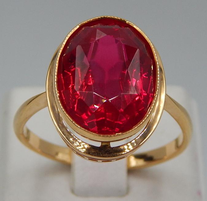Кольцо из красного золота с корундом (29355588) 0
