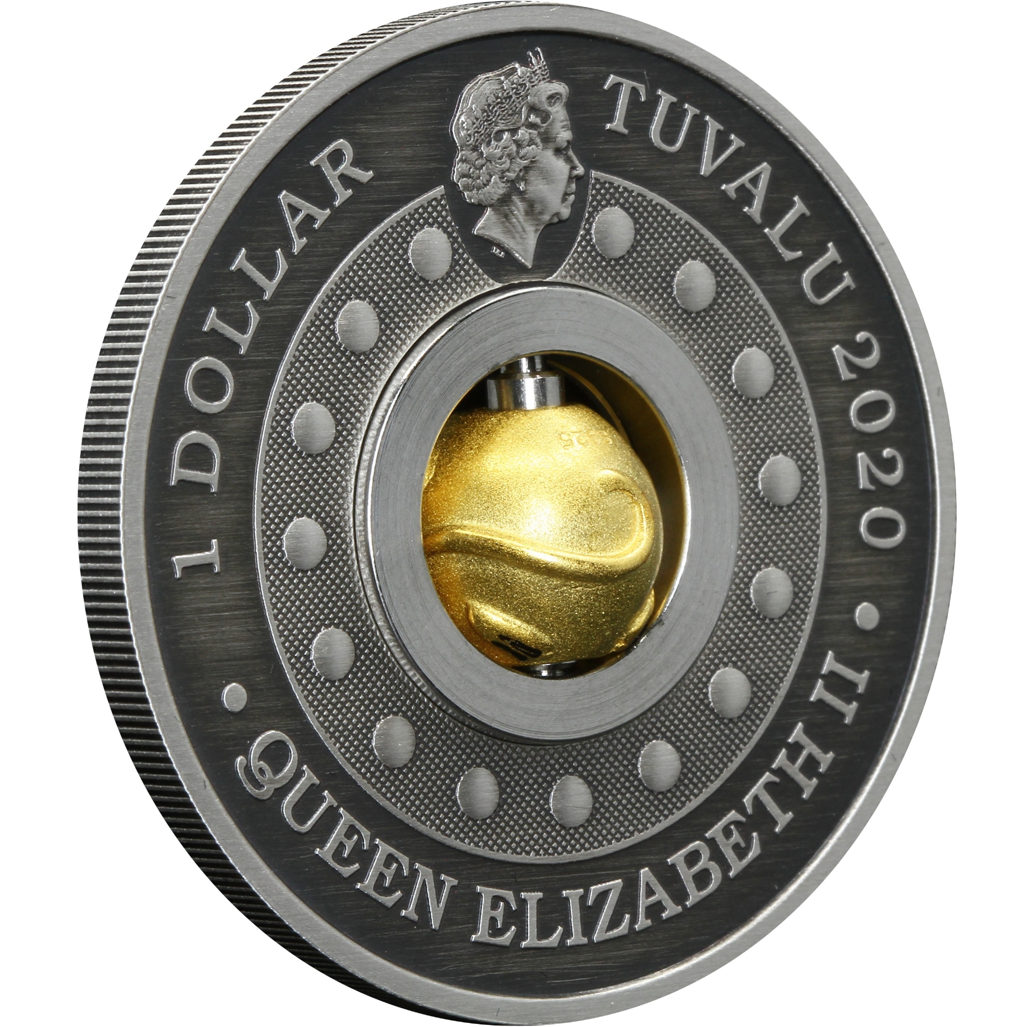 Серебряная монета 1oz Год Мыши (Крысы) Вращающийся Оберег 1 доллар 2020 Тувалу (29127728) 8