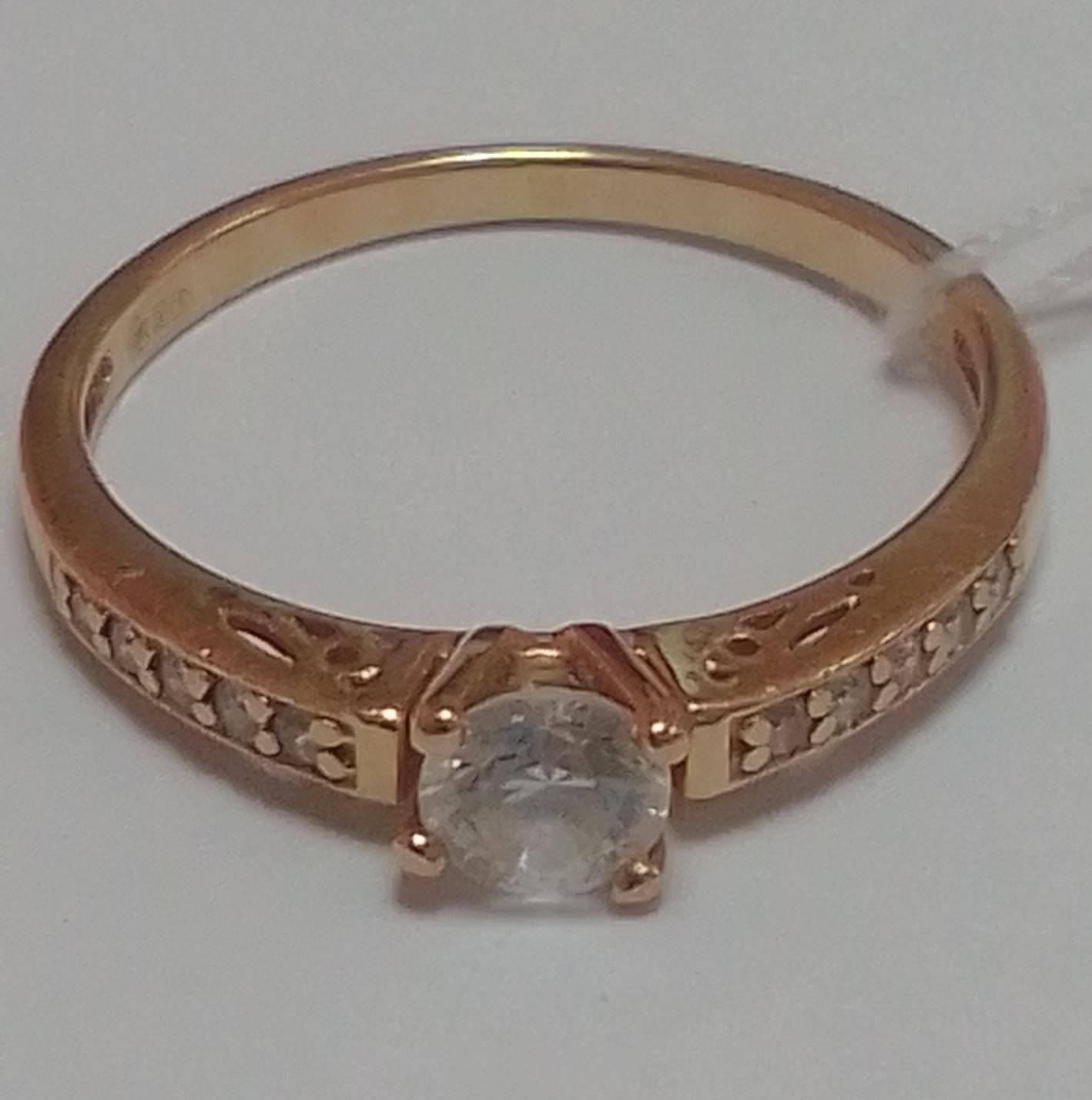 Кольцо из красного золота с цирконием (32906320) 1