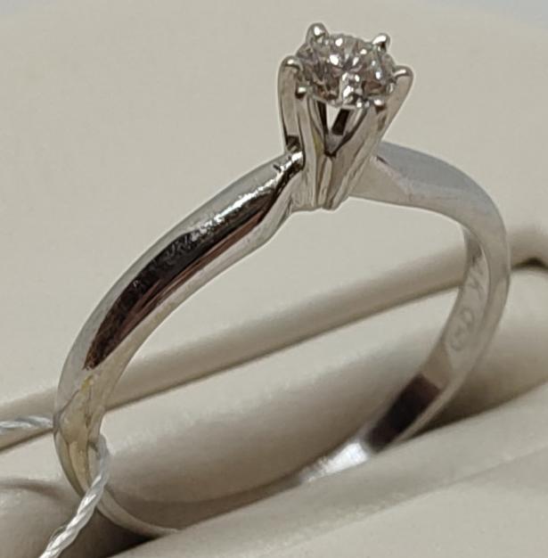 Кольцо из белого золота с бриллиантом (-ми) (27418203) 1