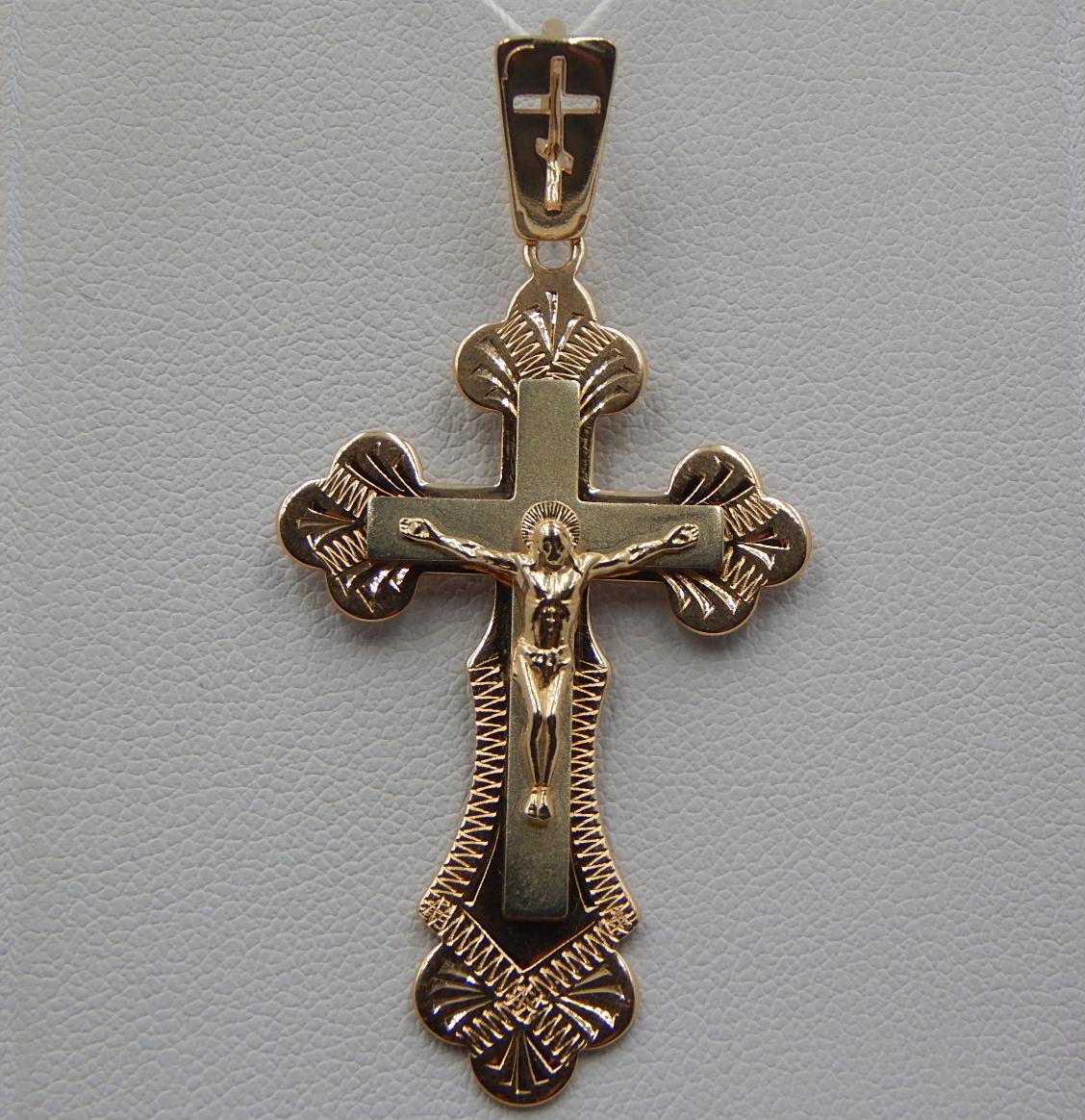 Підвіс-хрест з червоного золота (32790126) 0