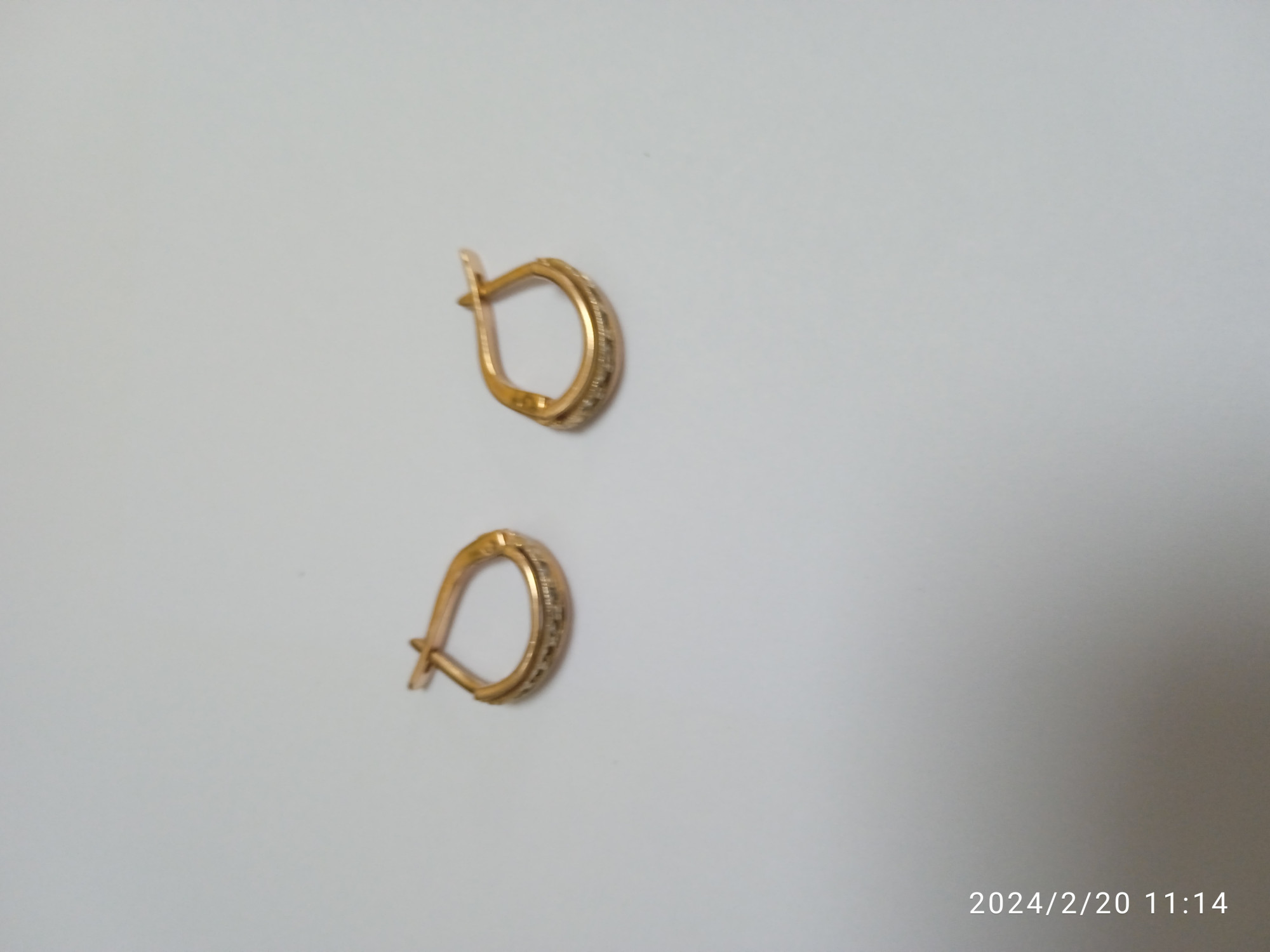 Сережки з червоного і жовтого золота з цирконієм (33132591) 4