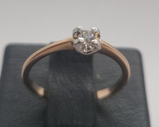 Кольцо из красного и белого золота с бриллиантом (-ми) (33210915) 2