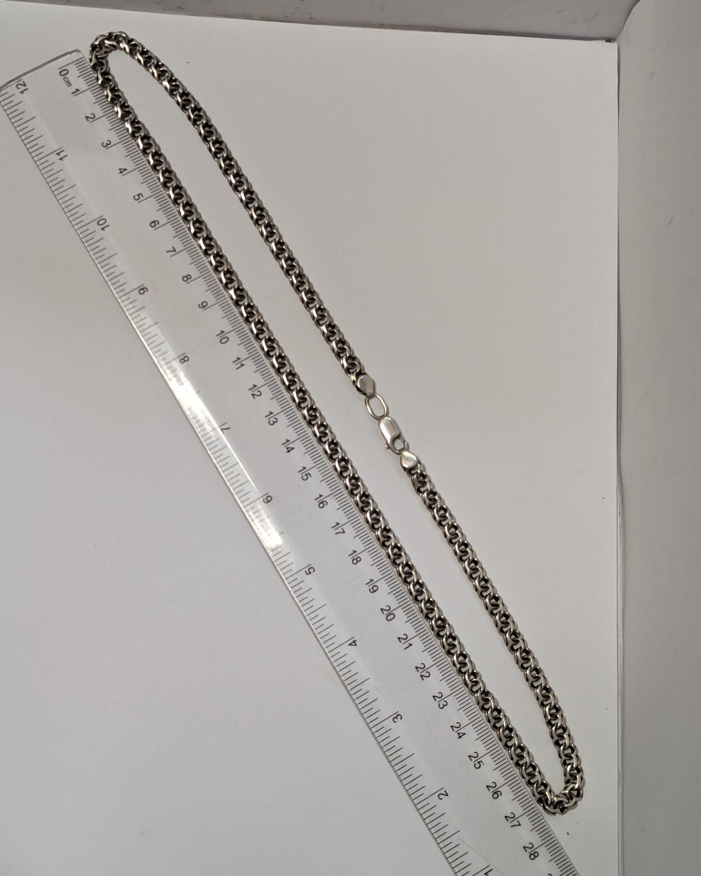 Серебряная цепь с плетением Бисмарк (33767408) 2