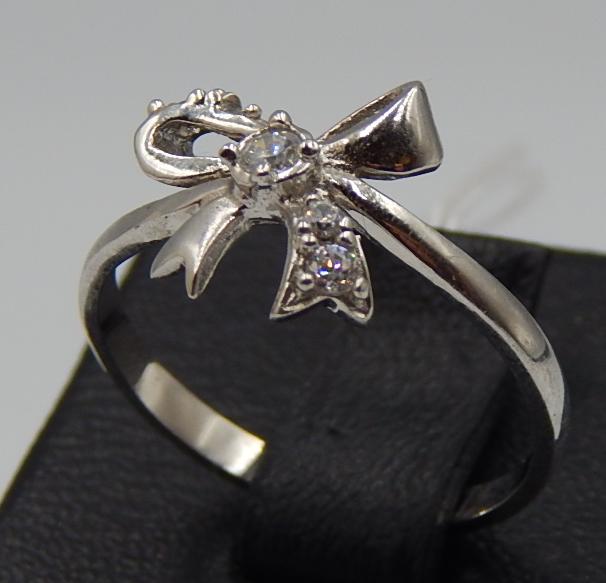Серебряное кольцо с цирконием (30798635) 2