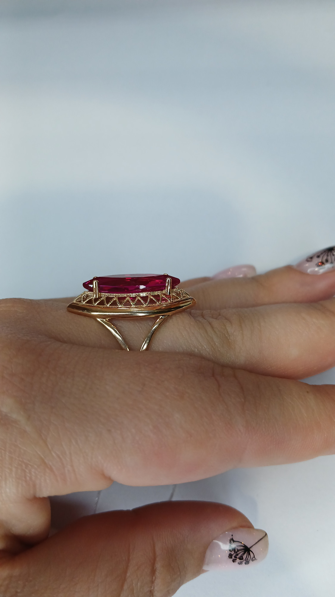 Кольцо из красного золота с рубином (32352433) 2