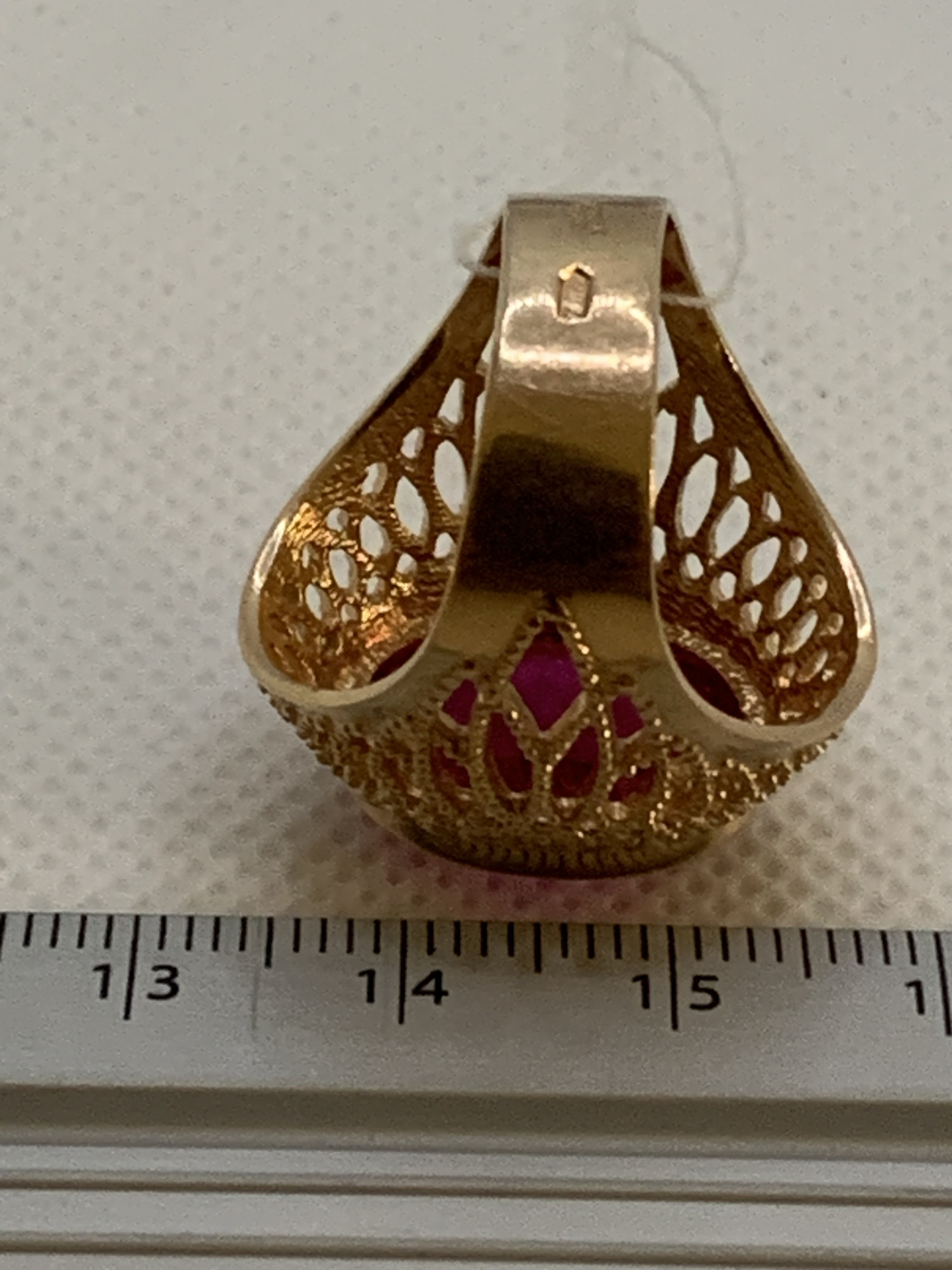 Кольцо из красного золота с цирконием (32562484)  5