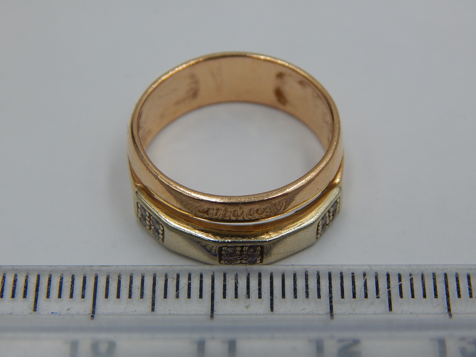 Кольцо из красного и белого золота с цирконием (28199527) 8