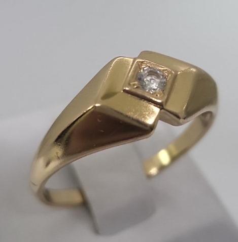 Кольцо из желтого золота с цирконием (33753533)  3