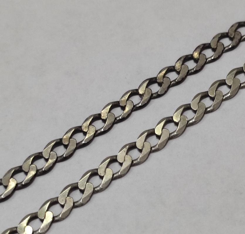 Серебряная цепь с плетением панцирное (33753582) 1