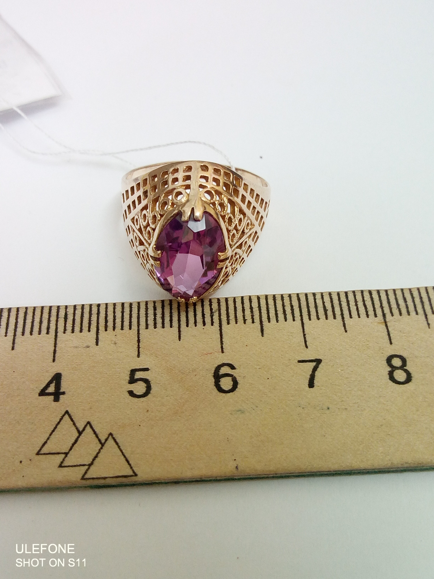 Перстень з червоного золота з олександритом (33495255) 3
