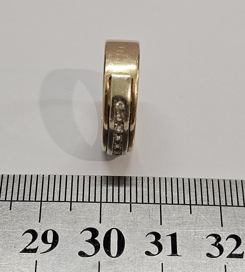 Кольцо из красного и желтого золота с цирконием (32391764) 3