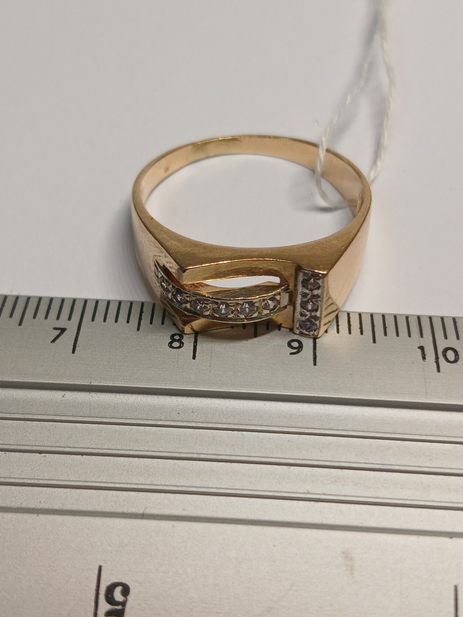 Перстень з червоного та білого золота з цирконієм (32409386) 5