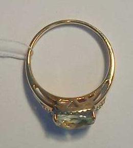 Кольцо из красного золота с празиолитом и бриллиантом (-ми) (27416611) 1