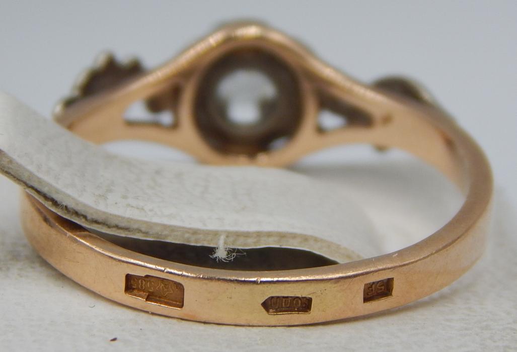 Кольцо из красного и белого золота с цирконием (33678788)  4