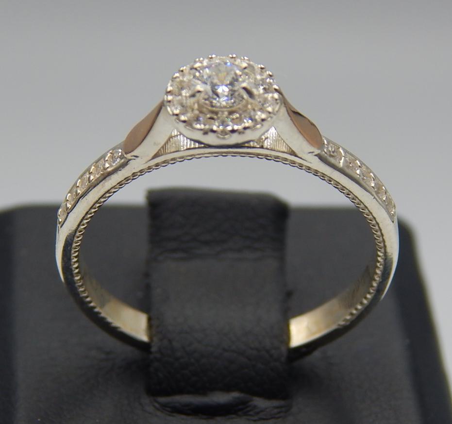 Серебряное кольцо с позолотой и цирконием (31662711) 0