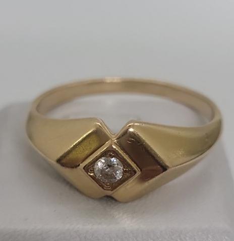 Кольцо из желтого золота с цирконием (33753533)  4