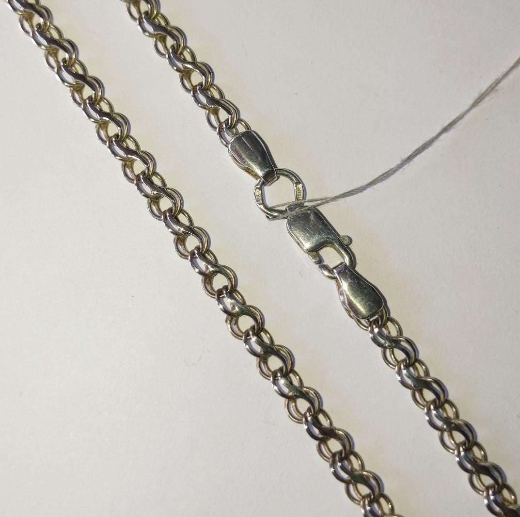 Серебряная цепь с плетением Бисмарк (28842449) 0