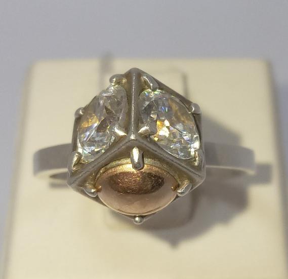 Серебряное кольцо с цирконием (33251922) 0