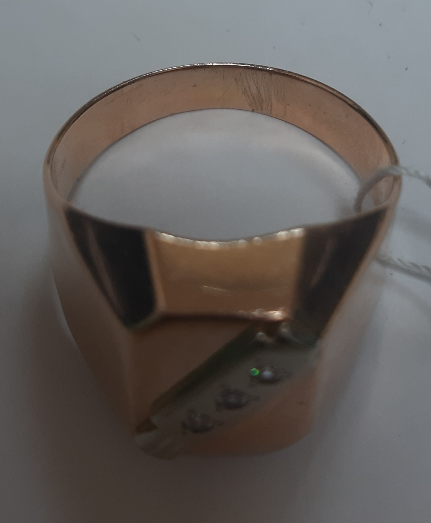 Перстень із червоного та білого золота з цирконієм (30220524) 7