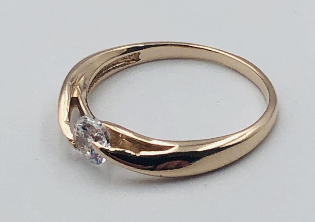 Кольцо из красного золота с цирконием (32184374) 1