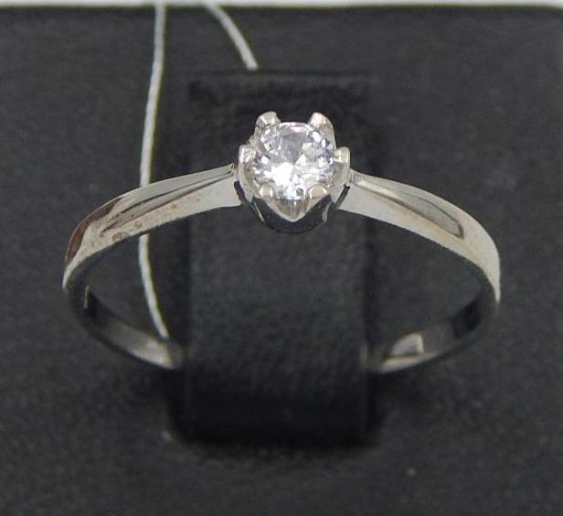 Серебряное кольцо с цирконием (30514896) 0