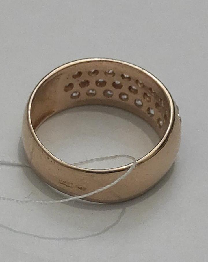 Кольцо из красного золота с цирконием (32270521) 3