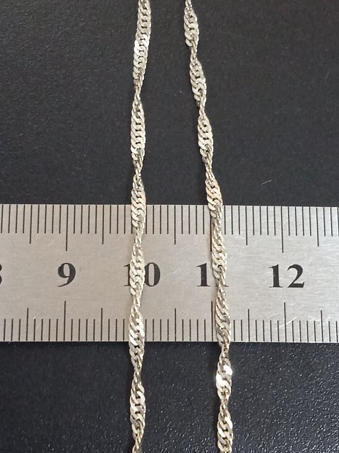 Серебряная цепь с плетением Сингапур (31932026) 1